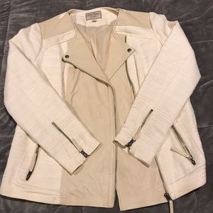 Lucky brand vintage leather cream jacket
